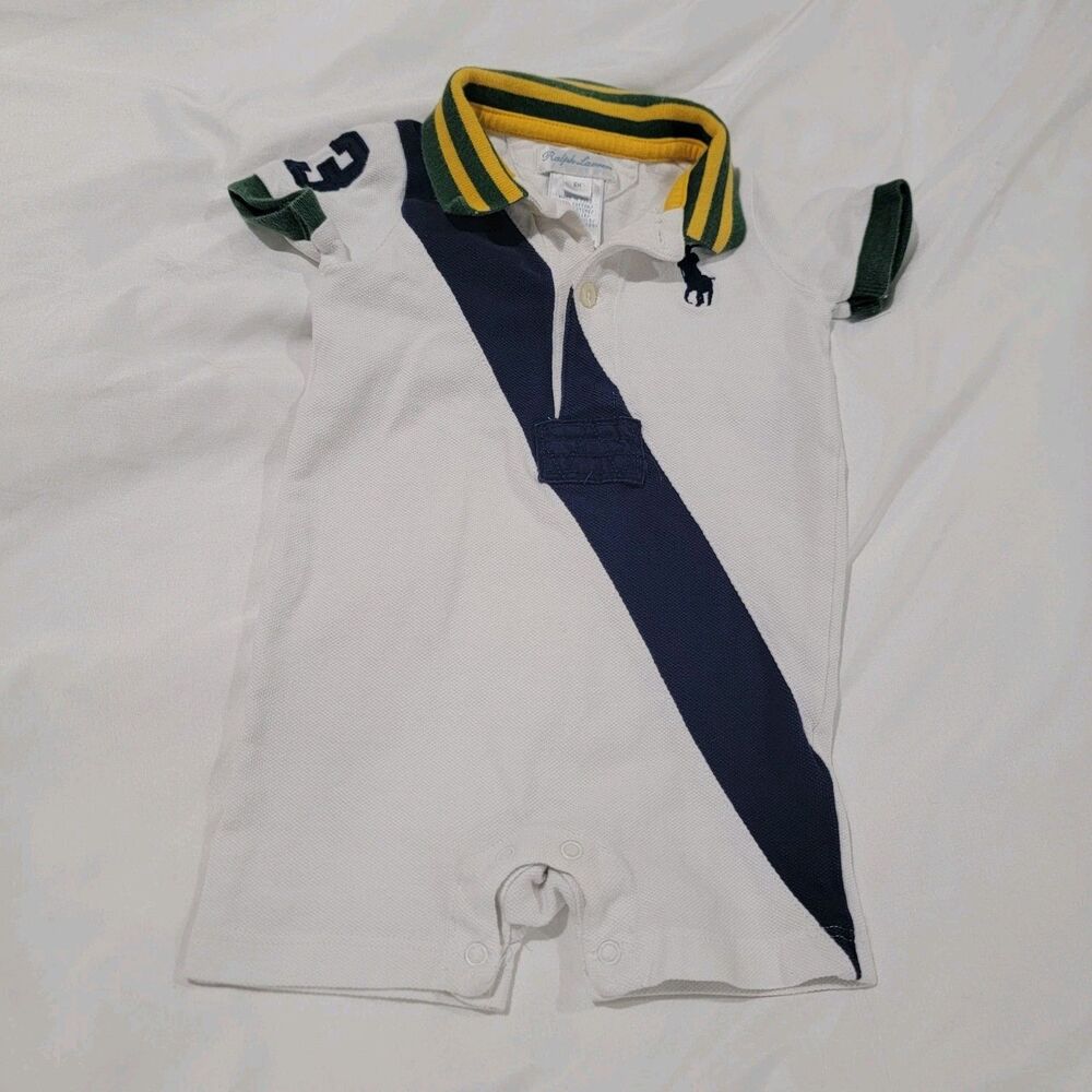 Ralph Lauren Baby Romper‎ Size 6 Months Rugby Polo Preppy Old Money